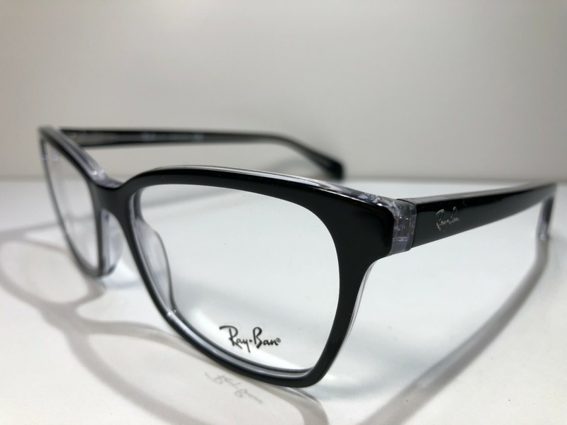 Ray-Ban RB 5362 2034 Black on Transparent Eyeglasses Size 54-17-140 gallery