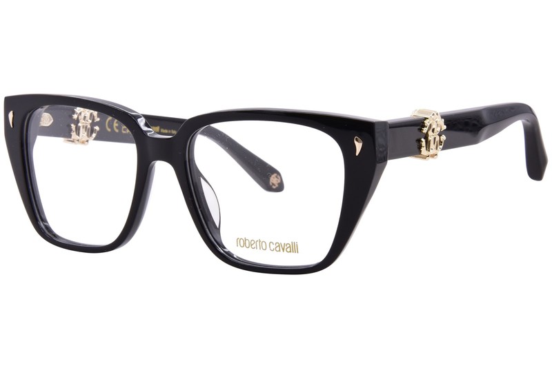 Roberto Cavalli VRC046 0700 Eyeglasses Frame Women’s Black Full Rim 53mm