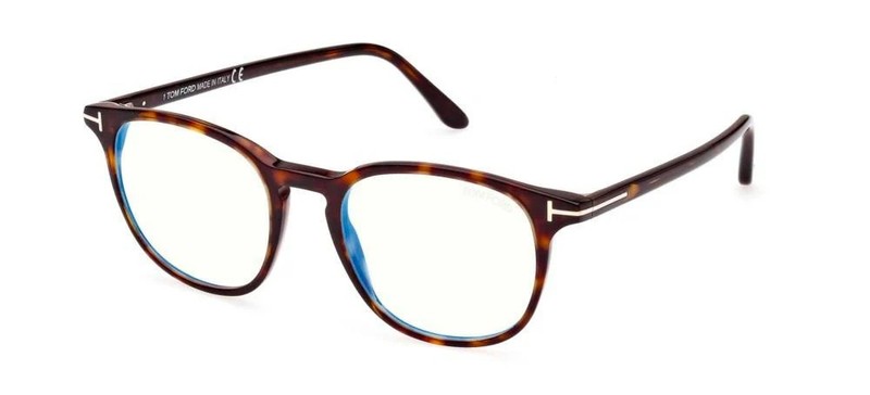 Authentic TOM FORD TF5832-B 055 Brown/Grey Spotted Havana Demo Lens Eyeglasses