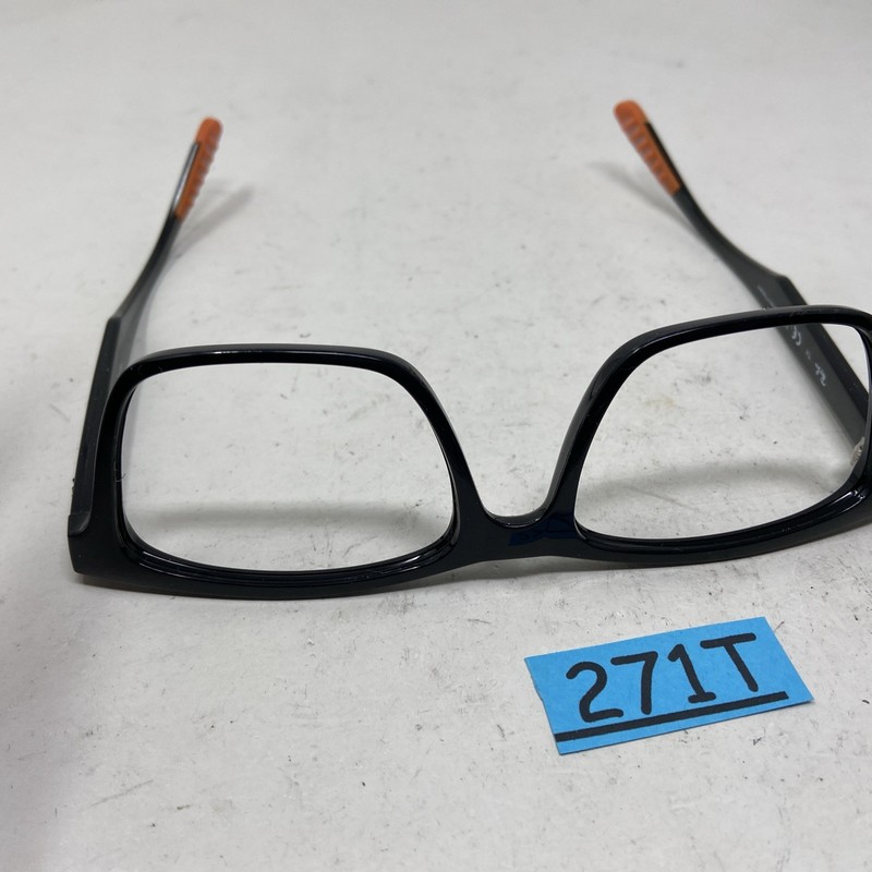 Ray-Ban RB7025 5417 55-17-145 GLOSSY BLACK W/ ORANGE TIPS EYEGLASSES 271T gallery