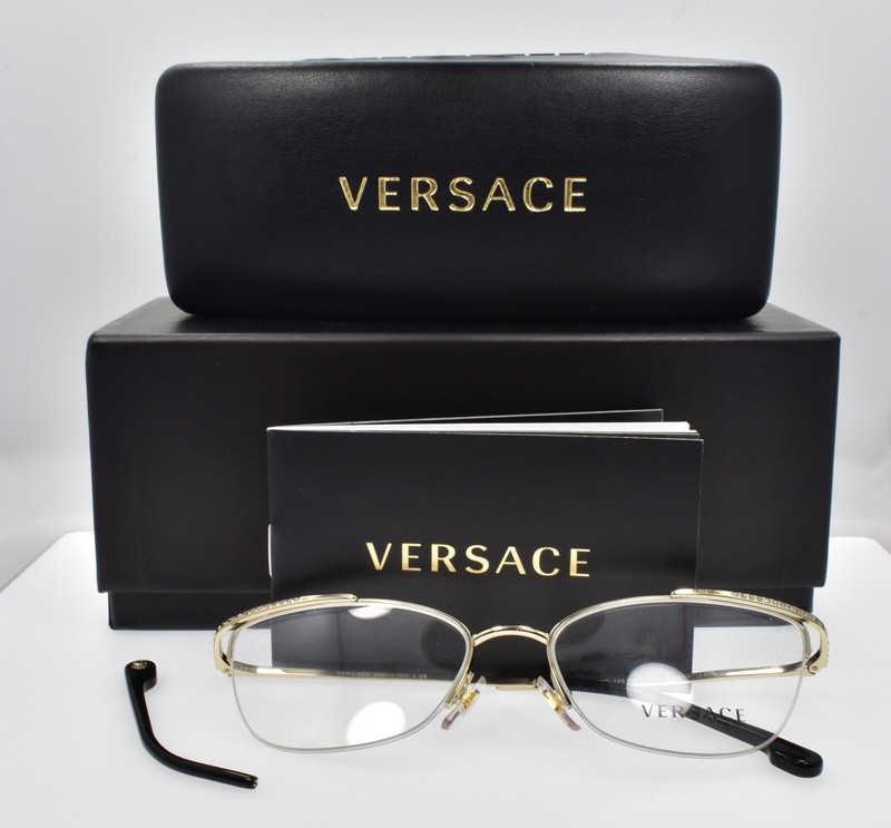 Versace 1261-B 1252 Women’s Eyeglasses 52-17-140 Pale Gold BROKEN FOR PARTS