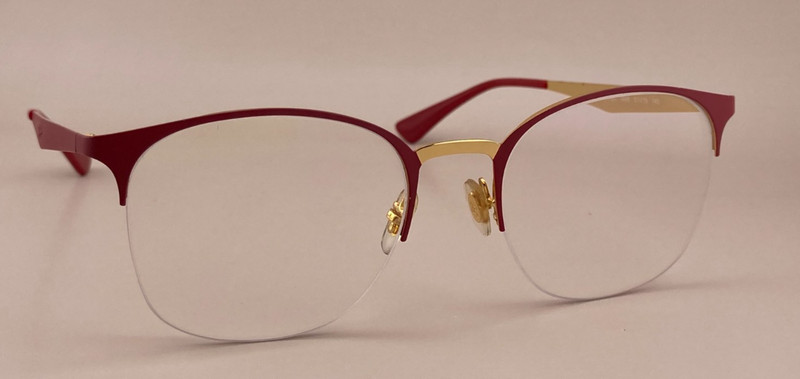Ray Ban Eyeglasses Frame RB 6422 3046 Red Gold Half Rim 51-19-140 Metal