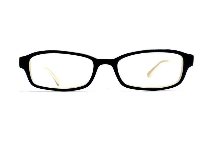 VTG Calvin Klein Black White Interior Rectangle Oval Glasses Italy 47 16 140
