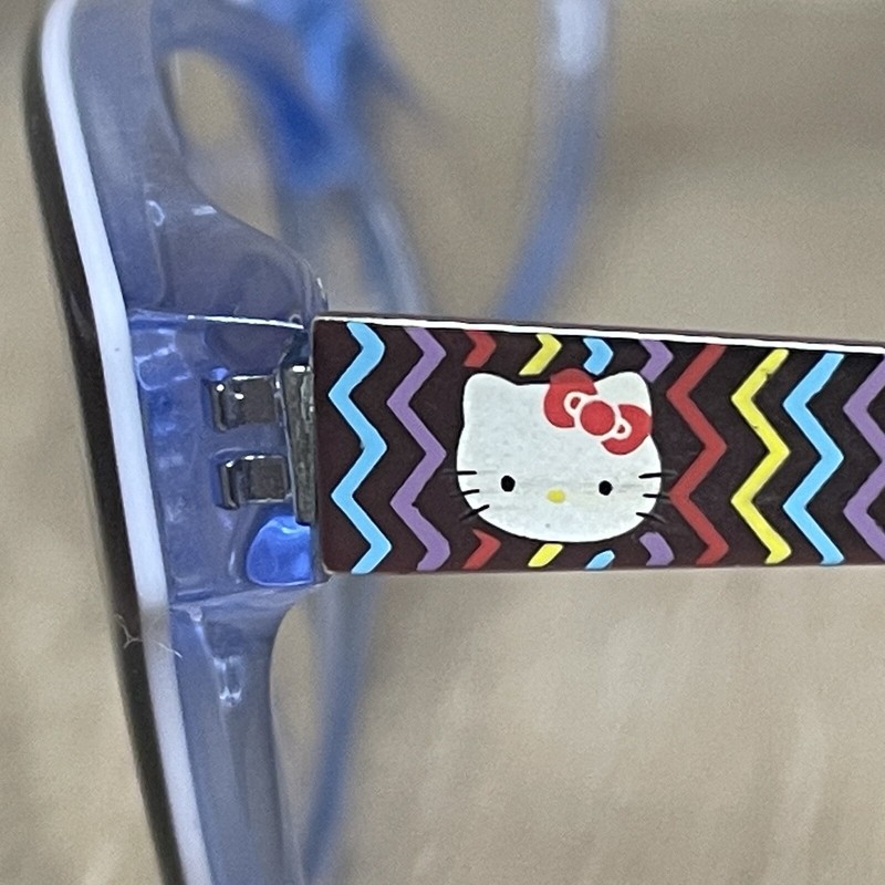 HELLO KITTY Girls Youth Black Lt Blue Eyeglasses Frame 49[]16 Chevron Detail gallery