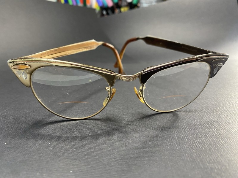 Mid Century 1950s/60s SHURON Ronsir Cat-Eye Glasses & original Case w/Provenance