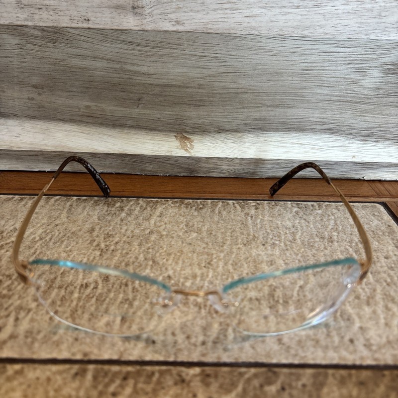 Flair Eyeglasses Rimless Frames 976 Col 535 52-17-135 Made in Germany Gold