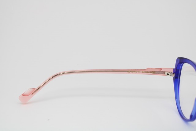 NEW BLUSH BY CAROLINE ABRAM BLOOM 1009 BLUE PINK AUTHENTIC EYEGLASSES 50-19 gallery