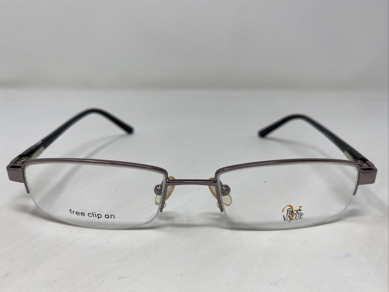 Face Value K5016 C2 52-17-140 Purple Metal Half Rim Eyeglasses Frame R926