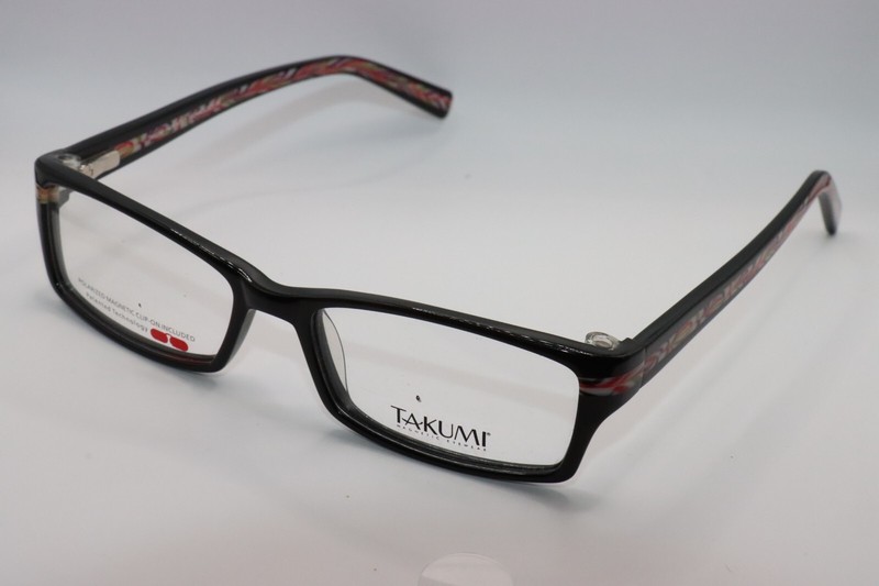 NEW TAKUMI T9918 BLACK MULTI TEMPLES AUTHENTIC DESIGNER EYEGLASSES 51-16
