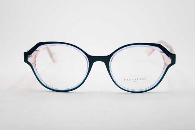 NEW FACE A FACE WISPER 1 5078 BLUE PINK CLEAR AUTHENTIC EYEGLASSES 48-19 gallery