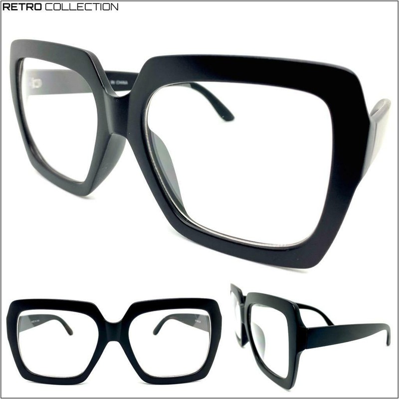 Oversized Classic Retro Clear Lens EYE GLASSES Huge Jumbo XL Thick Square Frame
