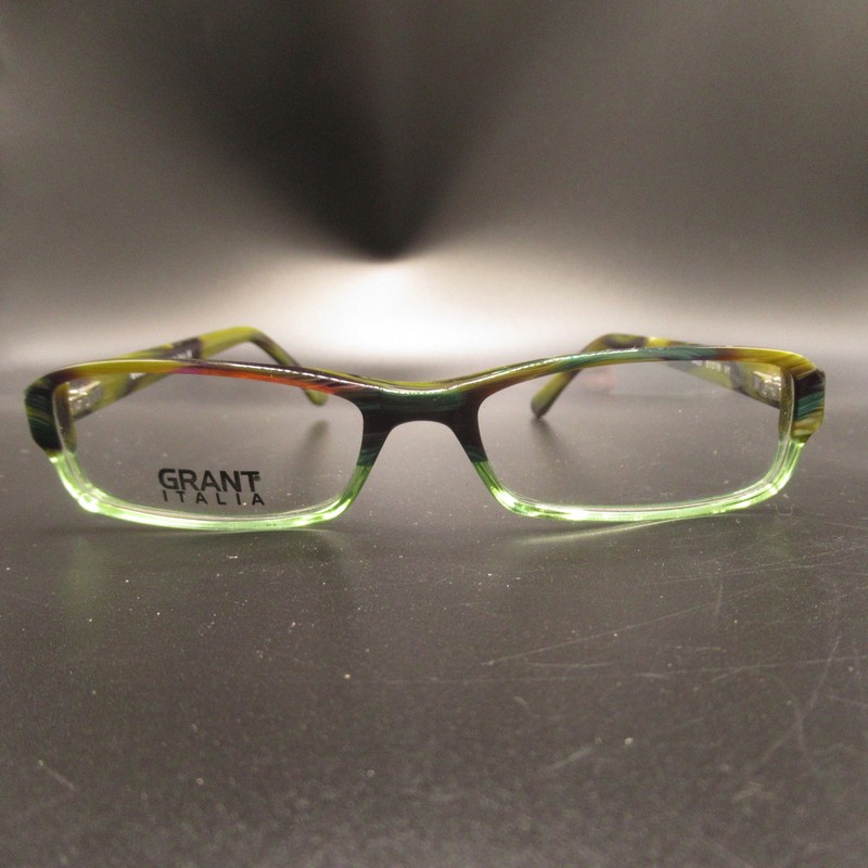 GRANT Italia Eyeglass Frames 6422 51-16 Multicolor Green Yellow Purple Hand Made