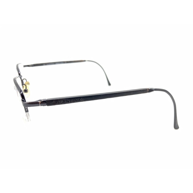 Valentino 1163 0SG5 Black Wood Half Rim Eyeglasses Frames 49-20 145 Italy gallery