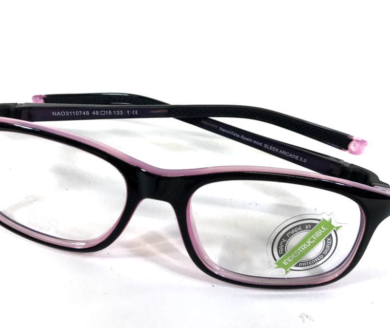 Nano Vista Kids Eyeglasses Frame SLEEK ARACADE 3.0 Black Pink Full Rim 48-15-133 gallery