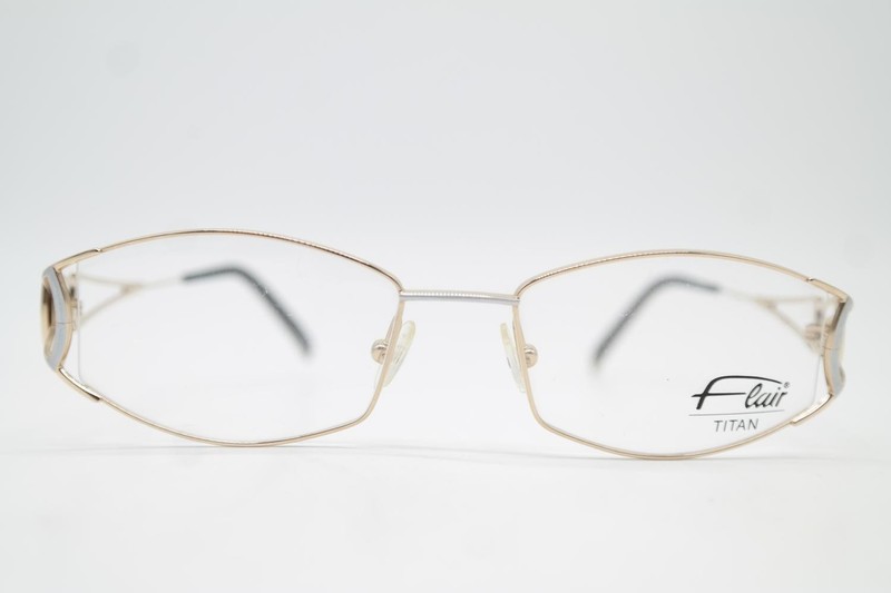 Flair 290 TITAN Gold Silver Black Square Eyeglasses Frame New