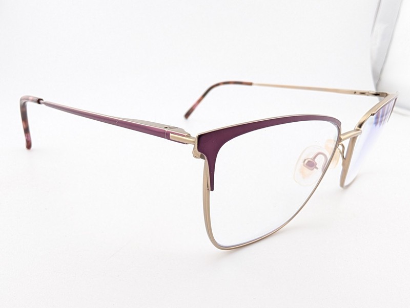 Karen Kane Eyeglasses, Frames Only, Costmary, 53-15-135, Metal, Plum/Taupe gallery