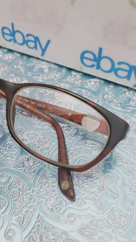 VERSACE 3164 989 Crystal Red Havana 53□16 135 B-Shape Eyeglasses "Frames Only" gallery