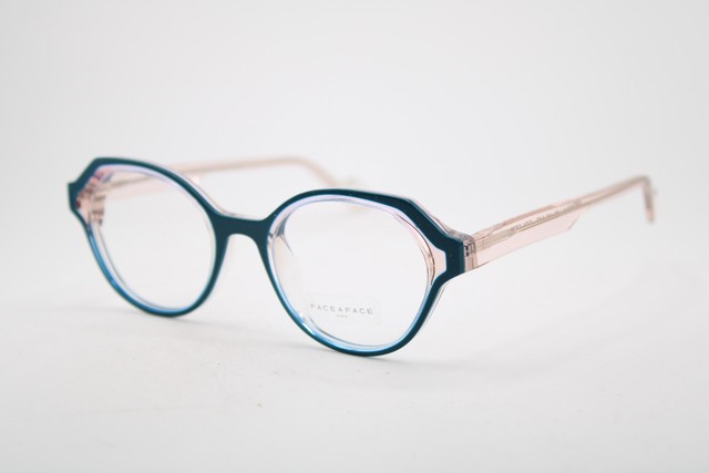NEW FACE A FACE WISPER 1 5078 BLUE PINK CLEAR AUTHENTIC EYEGLASSES 48-19