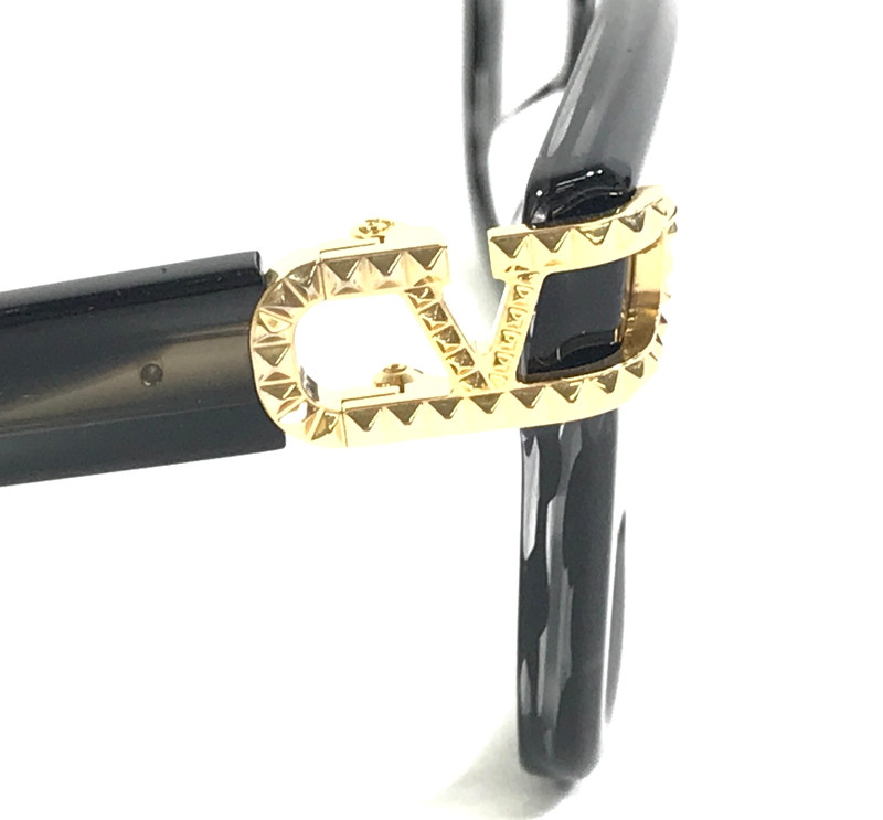 Valentino Eyeglasses Frames V-SIDE VLX-131A BLK-GLD Black Gray Gold 51-20-145 gallery