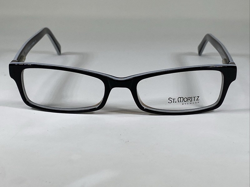 ST MORITZ “CYBER Z” NOS Black Polish/White Eyeglasses Frame 50-17-137 gallery