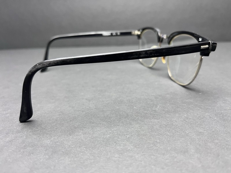 Shuron Ronsir Size 6 1/2" Eyeglasses Black Silver Taper Side Oval Half Rim 54-22 gallery