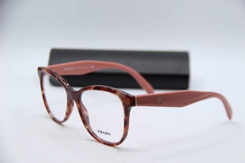 NEW PRADA VPR 12T UE0-1O1 PINK HAVANA AUTHENTIC FRAMES EYEGLASSES 53-17