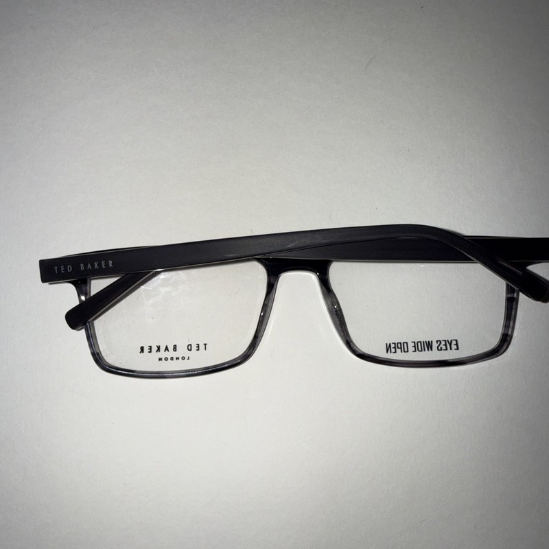 TED BAKER LONDON B899 GRAY HORN RIM WRAP EYEGLASSES FRAMES 58-18-150 119025 gallery