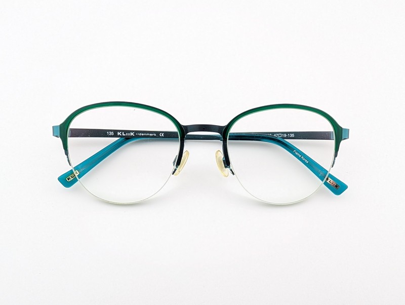Kliik Denmark Eyeglasses, Frames Only, Korea, 642 M116, 47-19-135, Metal, Green