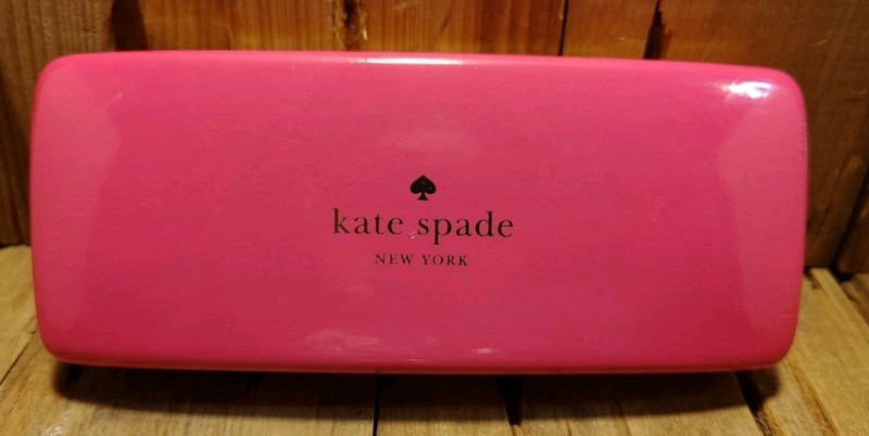 Kate Spade LETICIA OJNA 135 Women's Blue Polka Dot Cat Eye Frames Only & Case gallery