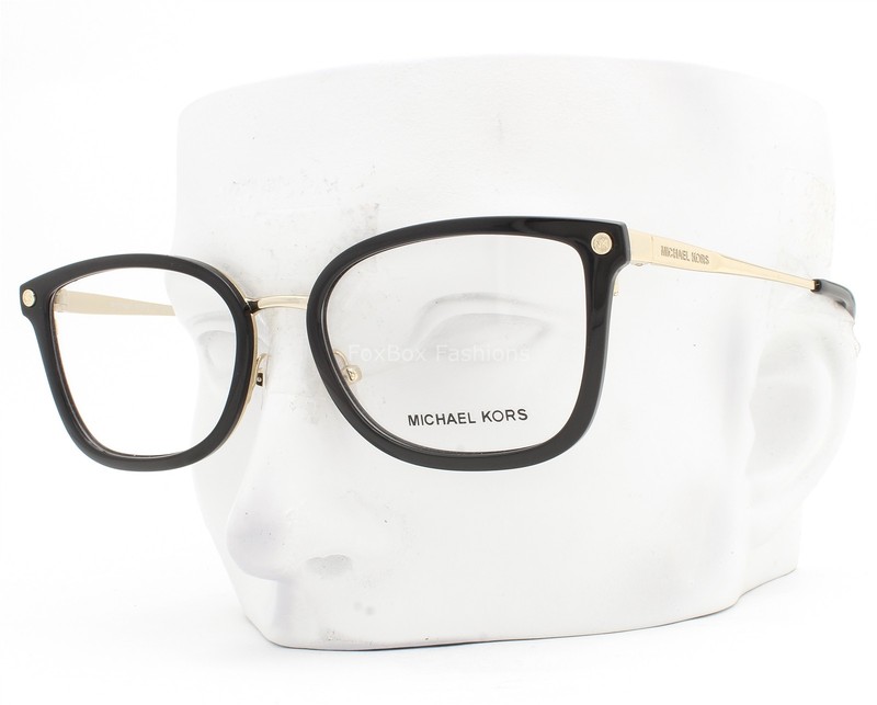 Michael Kors Murcia Eyeglasses Glasses MK3061 1014 Black Pale Gold Display wcase