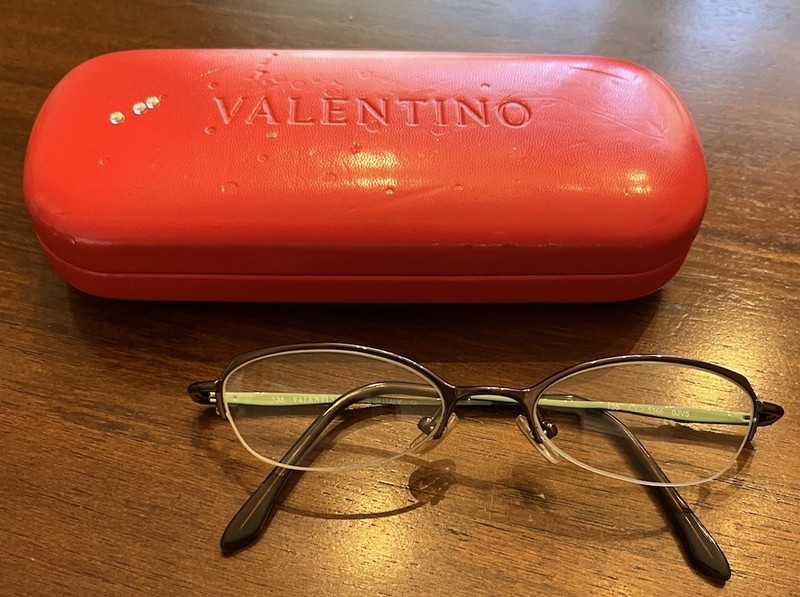 Valentino Brown Green Half Rim Oval Eyeglasses Flex Temple Italy 5366 46 16 135