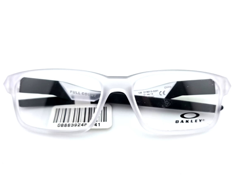OAKLEY OY8013-0251 SATIN CLEAR UNISEX NEW DESIGNER FULL RIM EYEGLASSES 51-15-126