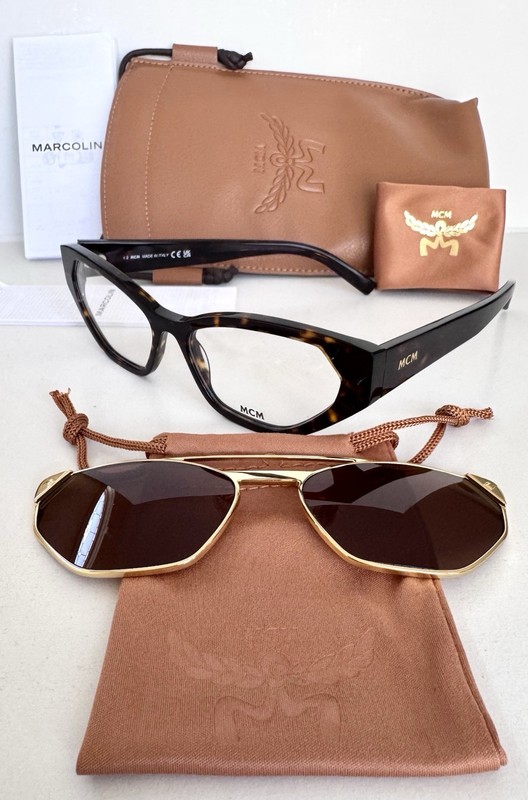 MCM MW5011 052 CLIP ON Cat Eye Women Dark Havana Gold Eyeglasses Sunglasses 56mm