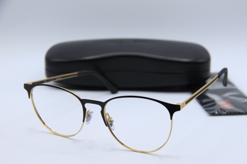 NEW RAY-BAN RB 6375 2890 BLACK GOLD AUTHENTIC EYEGLASSES W/CASE 51-18