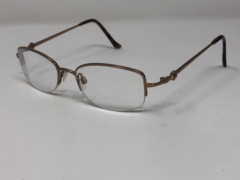 TURA R550 LBR Eyeglasses Frame Japan B:33 51-17-135 Half Rimless Gold ZX83