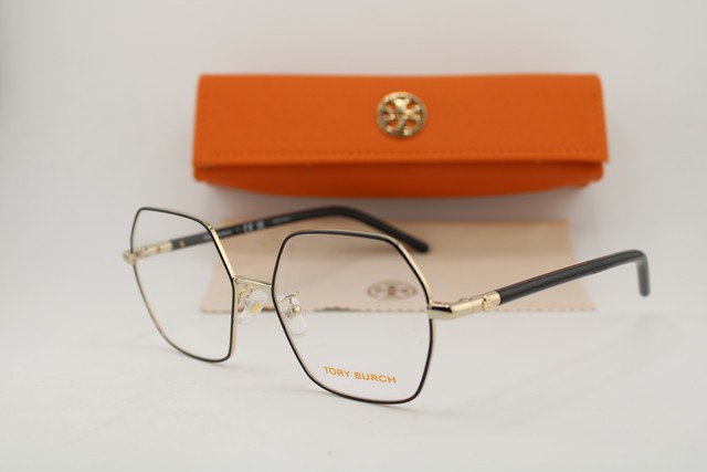 NEW TORY BURCH TY 1072 3310 BLACK GOLD GUNMETAL AUTHENTIC EYEGLASSES 54-17