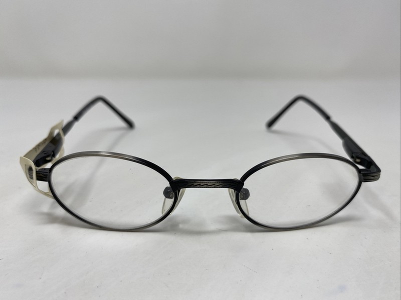 SUNDA A130 BK 38-18-120 Antique Silver/Black Full Rim Eyeglasses Frame MV60