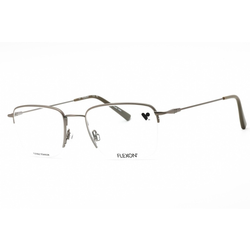Flexon Men’s Eyeglasses Gunmetal Square Half Rim Metal Frame FLEXON H6041 033