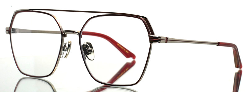 COCO AND BREEZY Truth 104 Red Gunmetal Unisex Aviator Eyeglasses 56-16-142 B:47