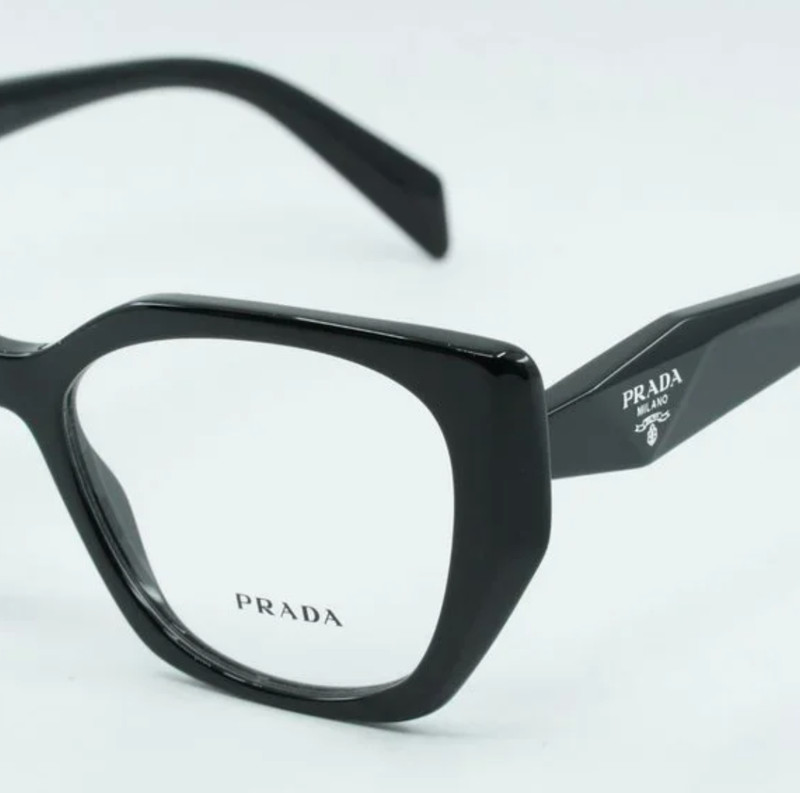 New PRADA Cat-Eye Eyeglasses VPR 18W 1AB-1O1 54-17 145 Shiny Black CatEye Frames gallery