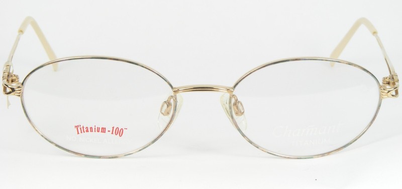 Vintage CHARMANT Titanium CH8223 TV GOLD /TEAL /OTHER EYEGLASSES 52-18-153mm gallery
