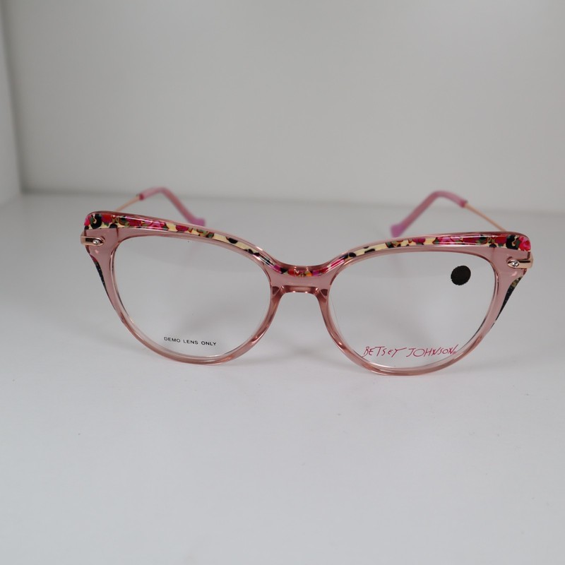 Betsey Johnson FLOWER POWER PNK Cat-Eye Eyeglasses Frames 52-16-140mm gallery