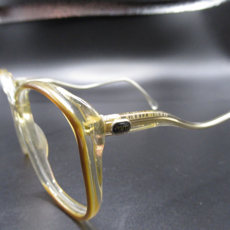 Marcel Morot Vintage Eyeglass Frames Clear Amber Brown Full Rim USA 50-20-135 gallery