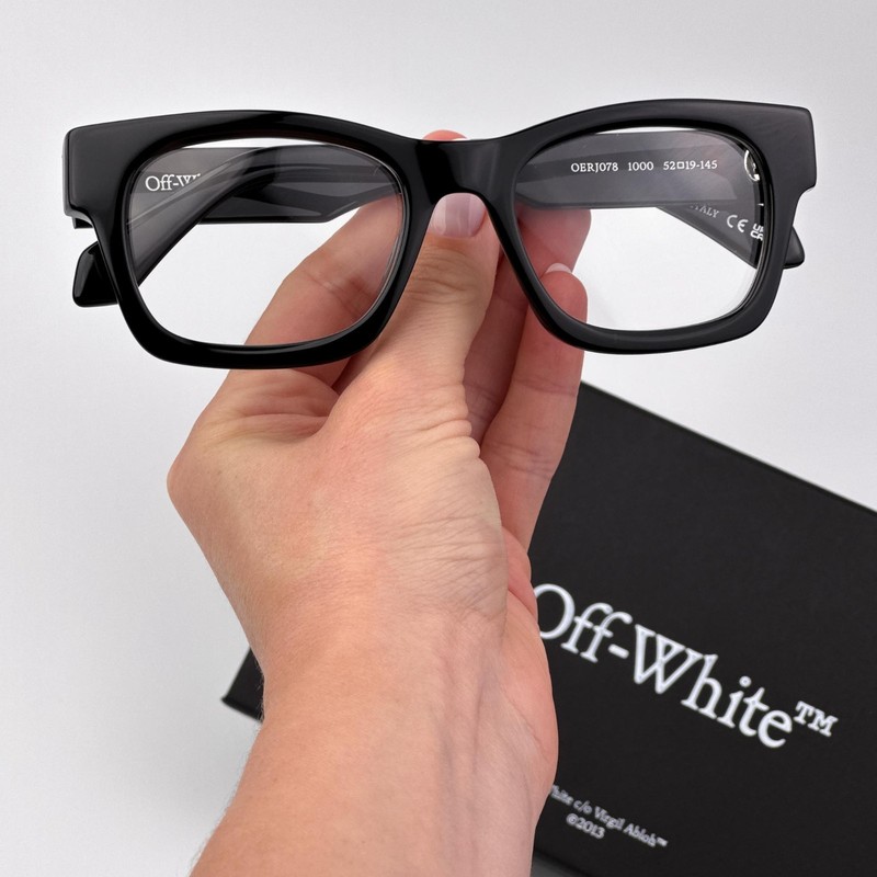 Off-White Women Eyeglasses Black Square OERJ078 STYLE 78 1000 NEW AUTHENTIC