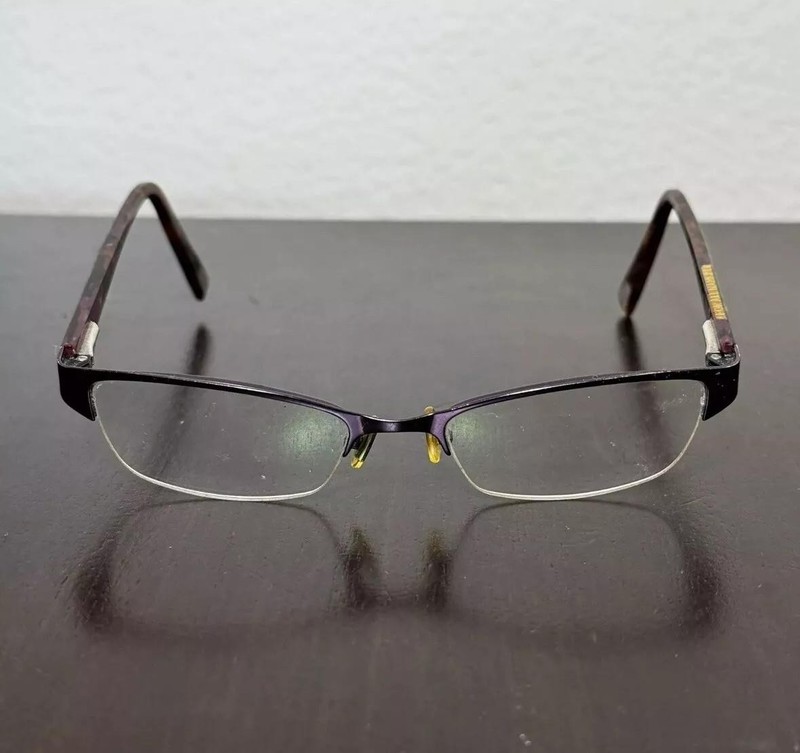 7 For All Mankind Eyeglasses Purple Tortoise Rectangular Womens Frames Only