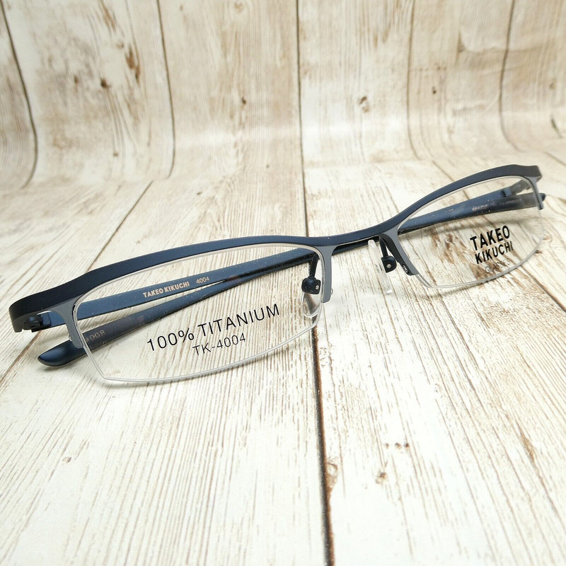 Takeo Kikuchi Titanium Blue Gray Eyeglasses FRAMES TK-4004 48-18-132 Korea NWOT