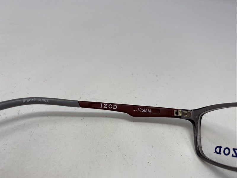 IZOD IZ 2804 SMOKE 46-14-125 Gray/Burgundy Full Rim Eyeglasses Frame /O92 gallery