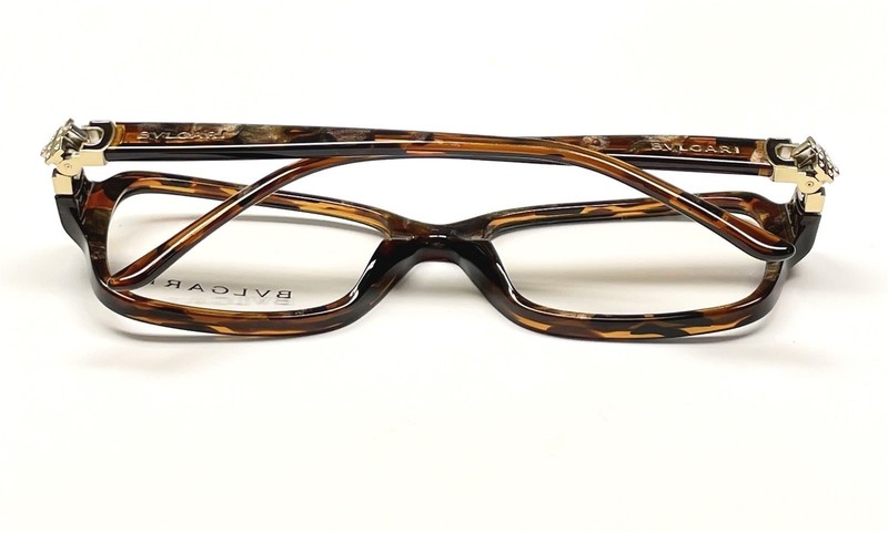 Bvlgari Eyeglasses BV4083B 5301 Glasses Brown Marble Swarovski Crystals No Case gallery