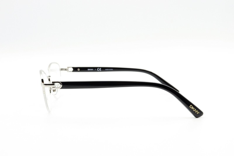 DKNY DY 5644 1002 Shiny Silver/Black 53-17-135 Half Rim Eyeglass Frames R442 gallery
