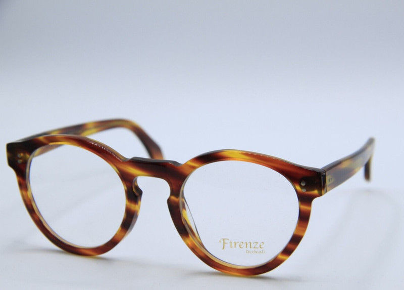NEW FIRENZE OCCHIALI ARNO SUNRISE DEMI BROWN HORN AUTHENTIC EYEGLASSES 48-21